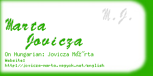 marta jovicza business card